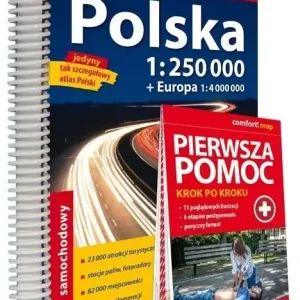 Atlas samochodowy Polska 1:250000 + Pierwsza pomoc