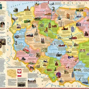 Podkładka 3W - Mapa Polski regiony