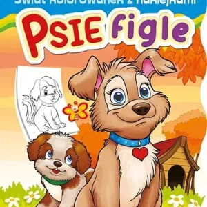 Psie figle. Świat kolorowanek z naklejkami
