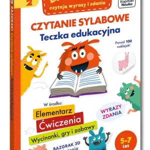 Bazgraki czytają wyrazy i zdania. Czytanie sylabowe. Teczka edukacyjna. Kapitan Nauka. Bazgraki