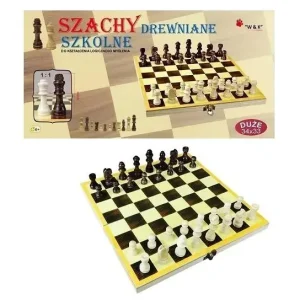 Szachy szkolne drewniane 34x33cm