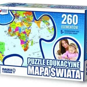 Puzzle 260 Edukacyjne mapa świata
