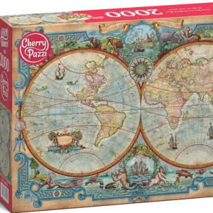 Puzzle 2000 CherryPazzi Great Discoveries World Map 50125