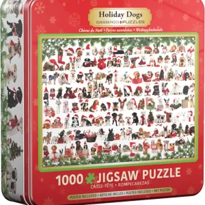 Puzzle 1000 Tin Holiday Dogs 8051-0939