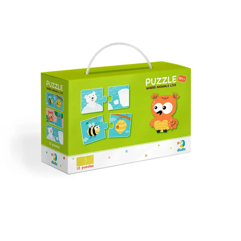 Puzzle 12 Duo Gdzie żyją zwierzęta DOP300117