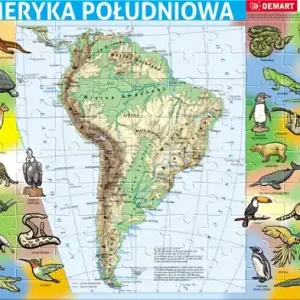 Puzzle 72 ramkowe Ameryka Południowa mapa fizyczna