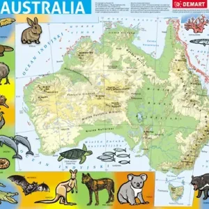 Puzzle 72 ramkowe Australia mapa fizyczna