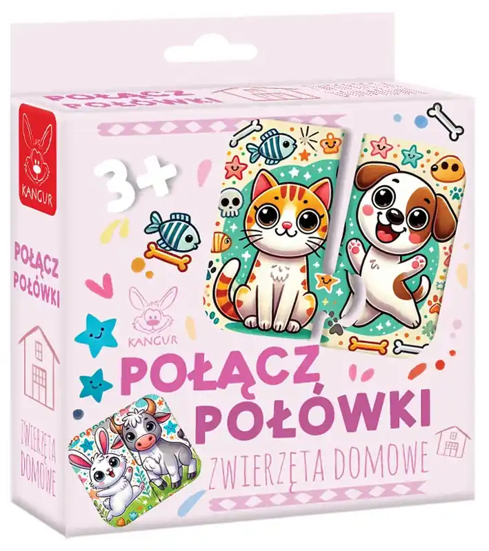 Połącz połówki Zwierzęta domowe 3+
