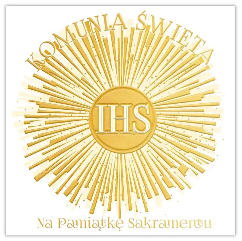 Karnet A5 Komunia Złoty gołąb