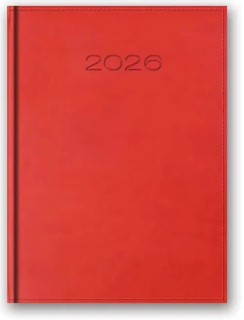 Kalendarz 2026 A5 dzienny Vivella Czerwony
