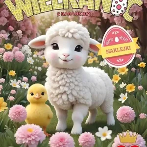 Kolorowanka Wielkanoc z barankiem z naklejkami